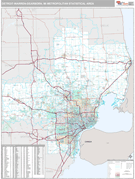 Detroit-Warren-Dearborn Metro Area Digital Map Premium Style